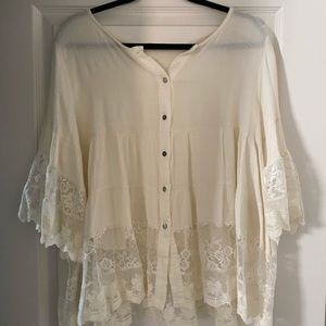 Boutique Cream Lace Blouse